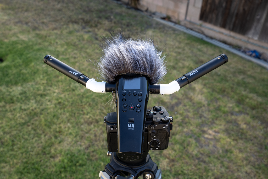 Zoom M4 microphone rig from the original XLR adapter project